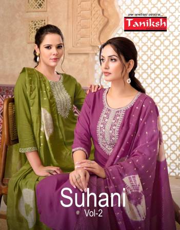SUHANI VOL 2 TANIKSH DESIGNER ROMAN EMBROIDERY WORK SALWAR SUIT WHOLESALER IN INDIA